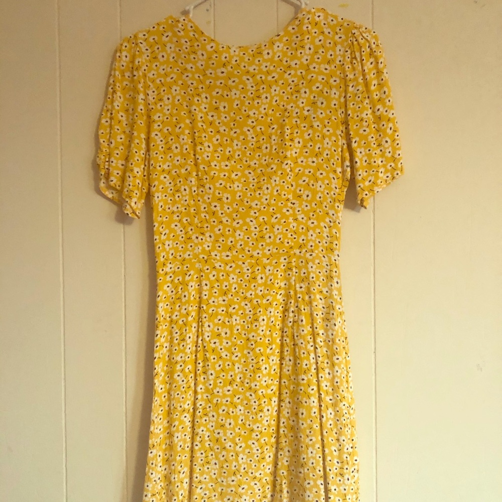 Yellow, floral summer dress